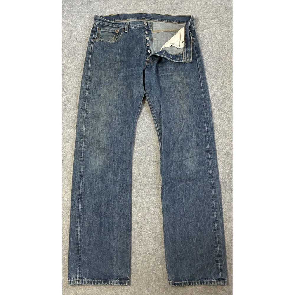 VTG Levis 501XX Button Fly Jeans 34x34 Straight Leg 2000s Distressed Denim Y2K